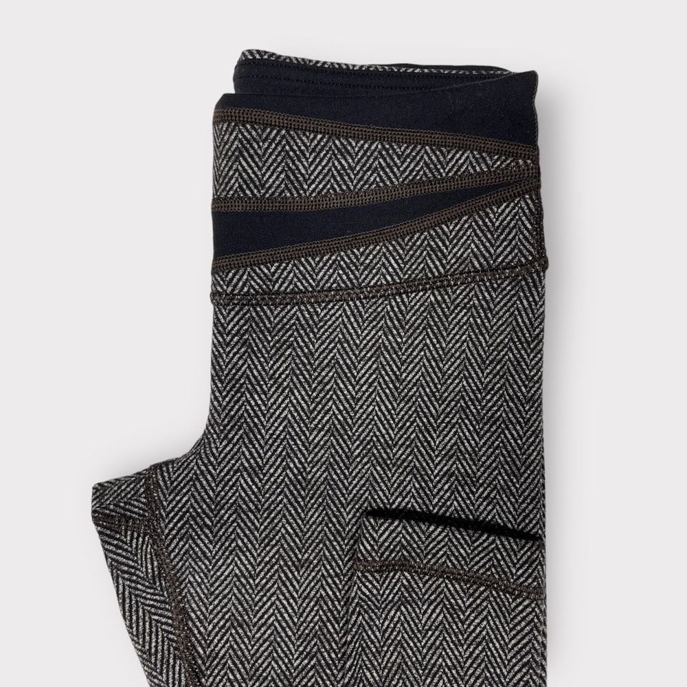 Lululemon Wunder Under Pant 2 Luon Herringbone Black Brown Grey Calm XS Leggings